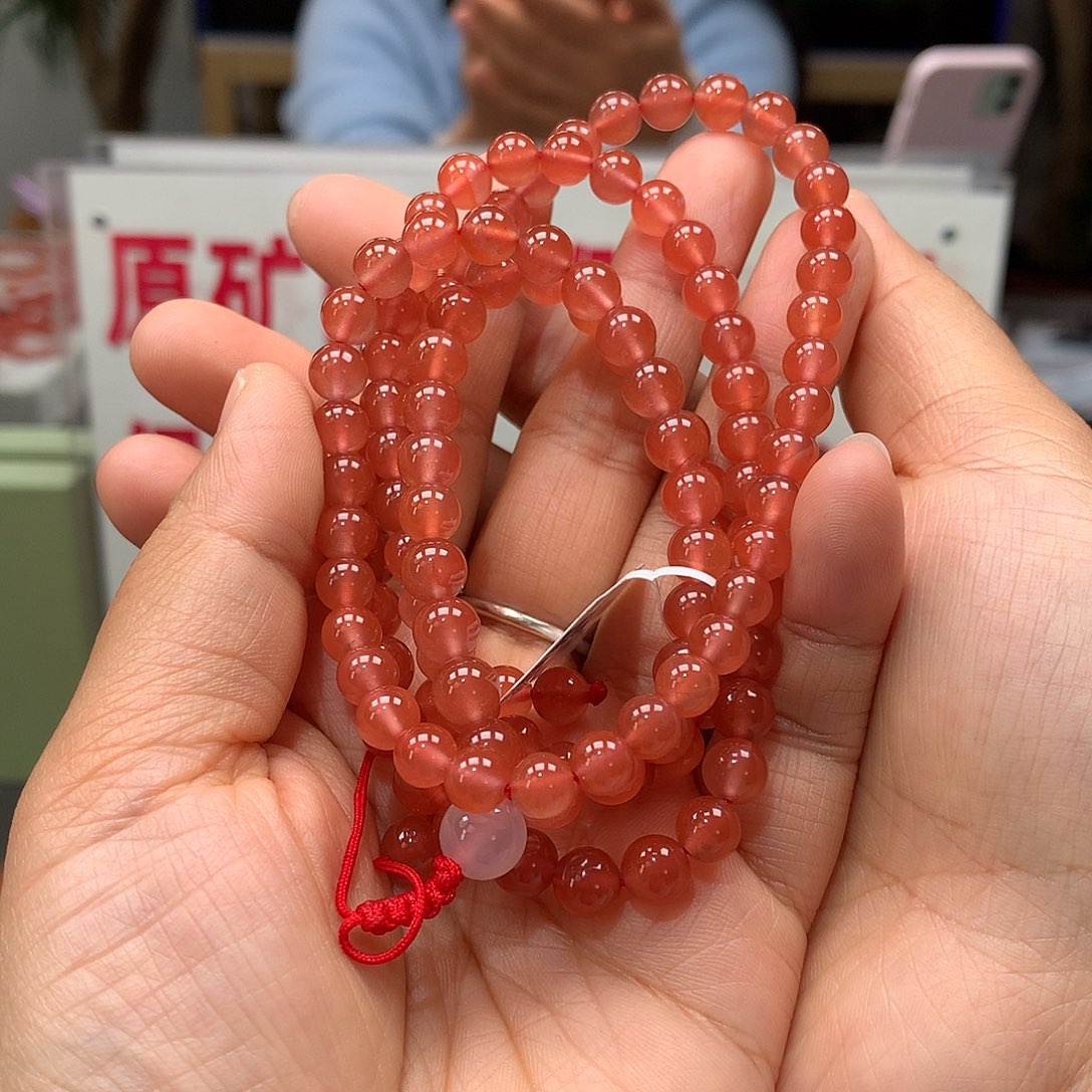 南红玛瑙南红6mm冰粉108未镶嵌