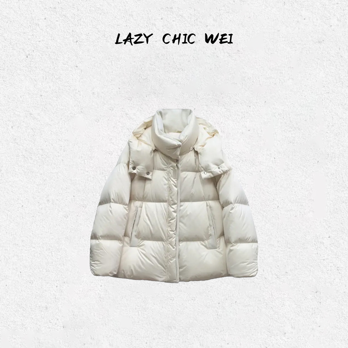 WEI"澳白岁岁暖"90白鹅绒韩版高端立领缎面羽绒服女25129SSW6038