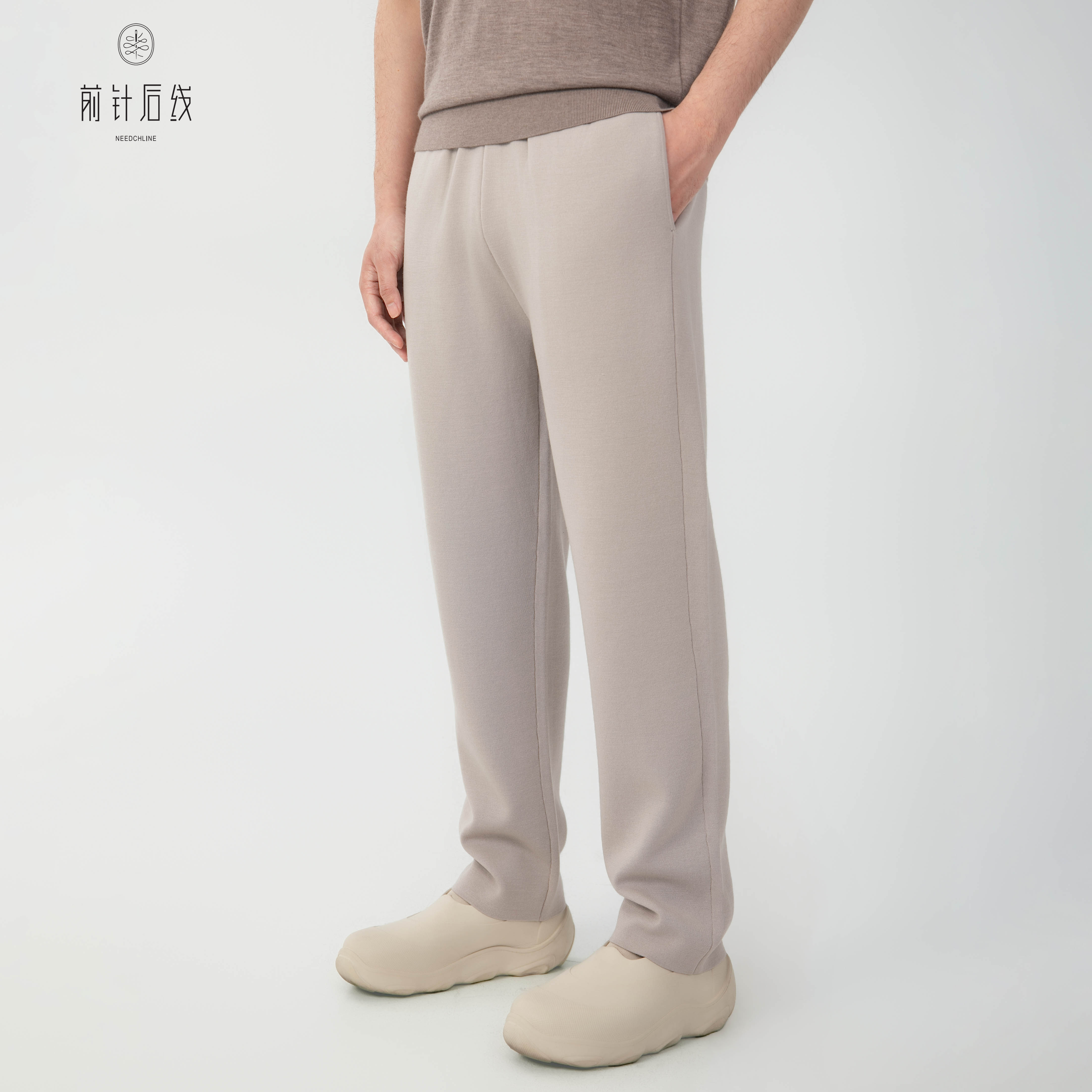 纯羊毛直筒休闲裤品质男款秋冬宽松舒适卫裤男士针织百搭纯色保暖