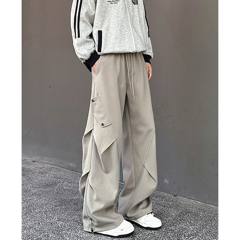 冬季新款重磅400g星空呢美式工装裤男款宽松直筒阔腿保暖休闲裤子