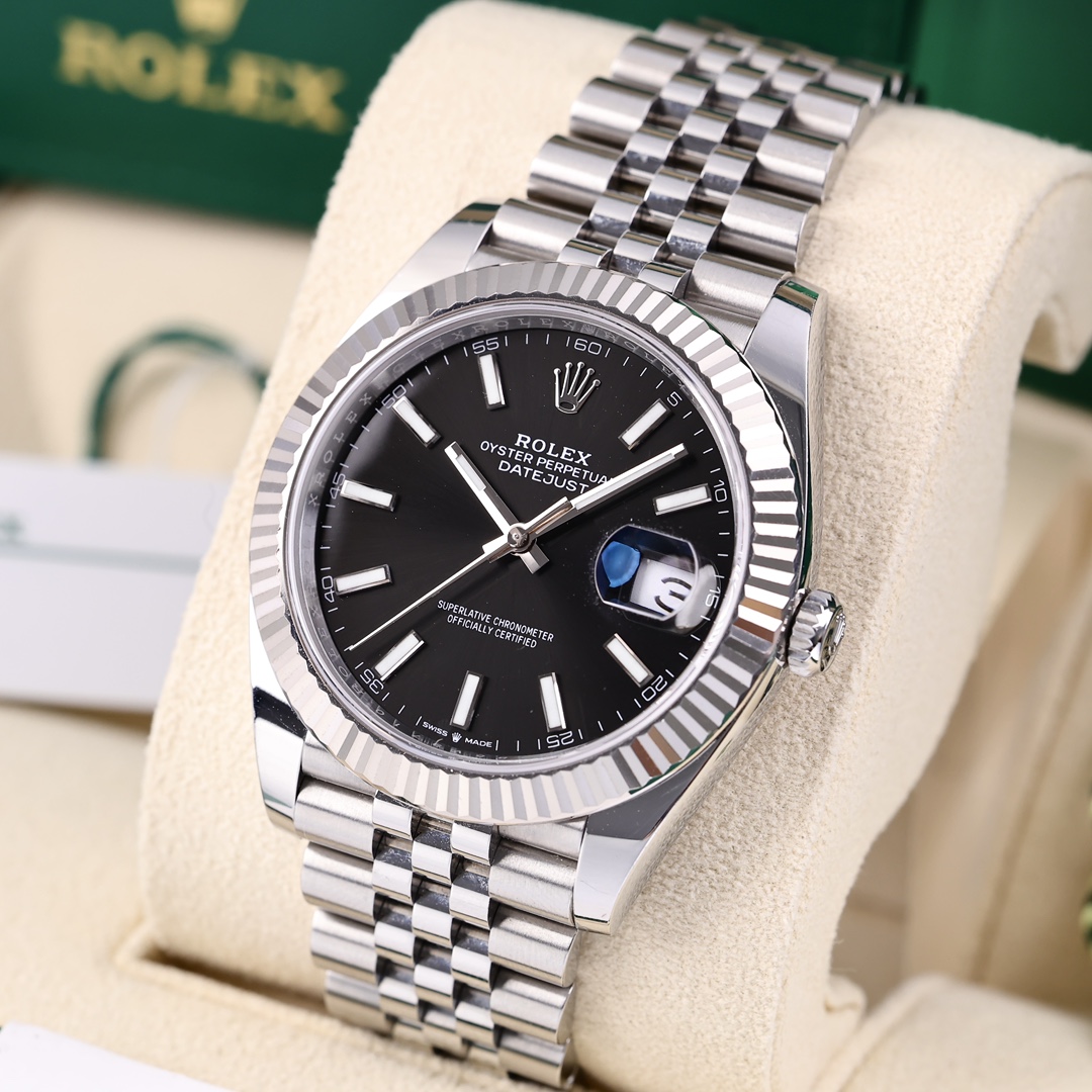 95新 Rolex/劳力士 126334日志型 黑盘 五珠链 2024年1月保卡