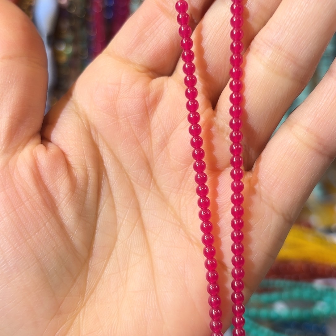 玛瑙/玉髓未镶嵌珠宝半成品红宝石卡2一条