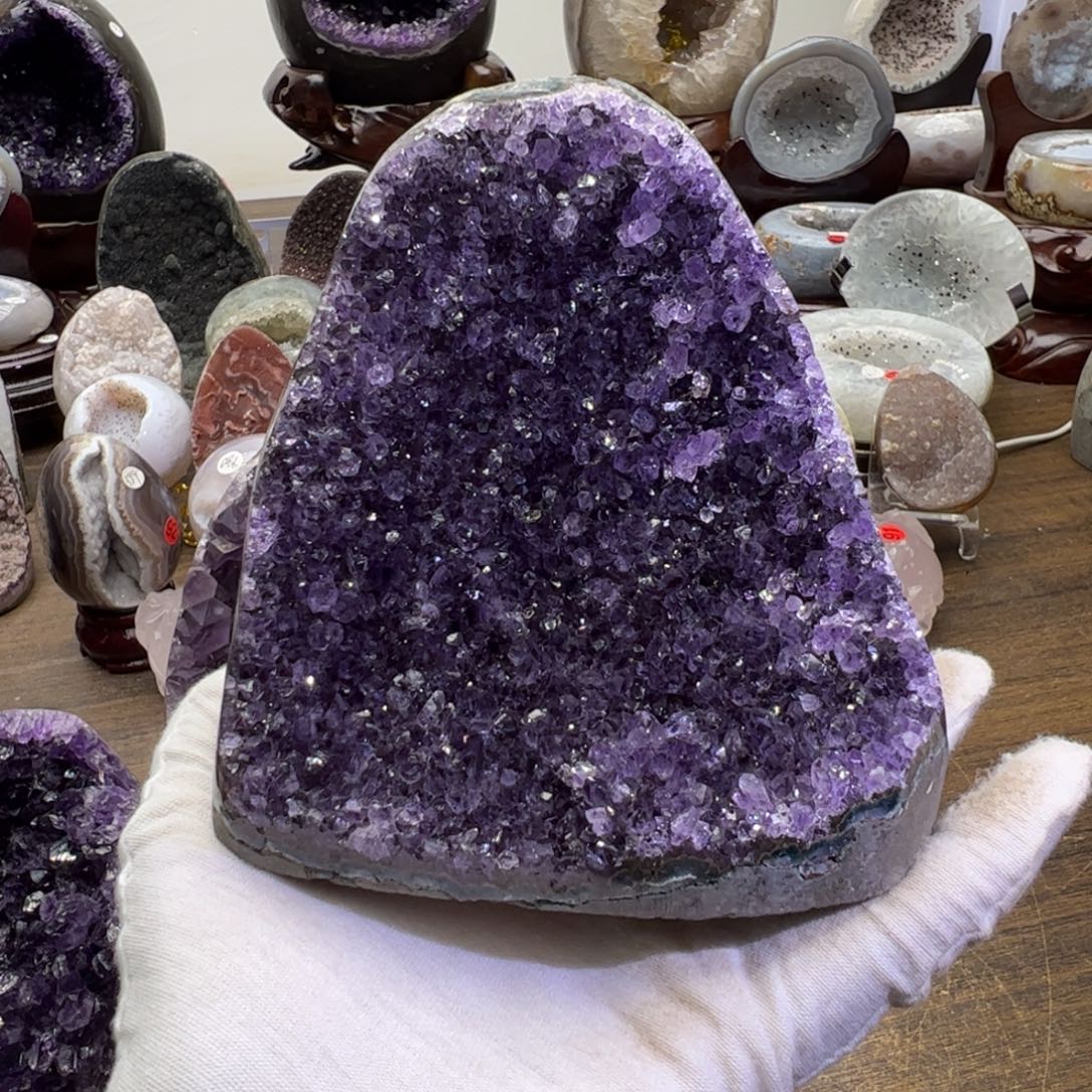 未镶嵌珠宝半成品水晶紫牙晶镇28