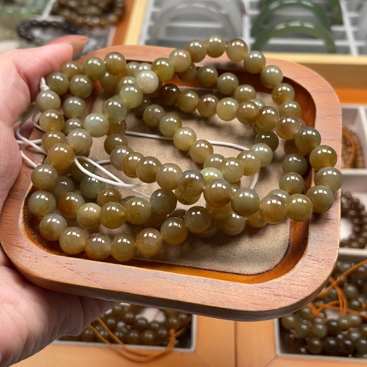 和田玉珠串8mm未镶嵌
