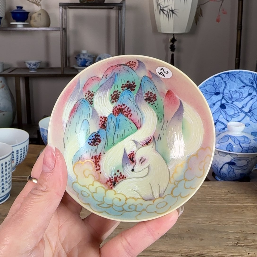 杯景德镇陶瓷柴烧多人