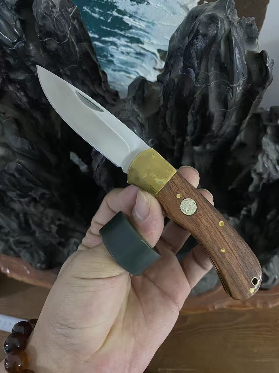 【拍品】不锈钢刃长家用水果刀木柄手把肉小刀