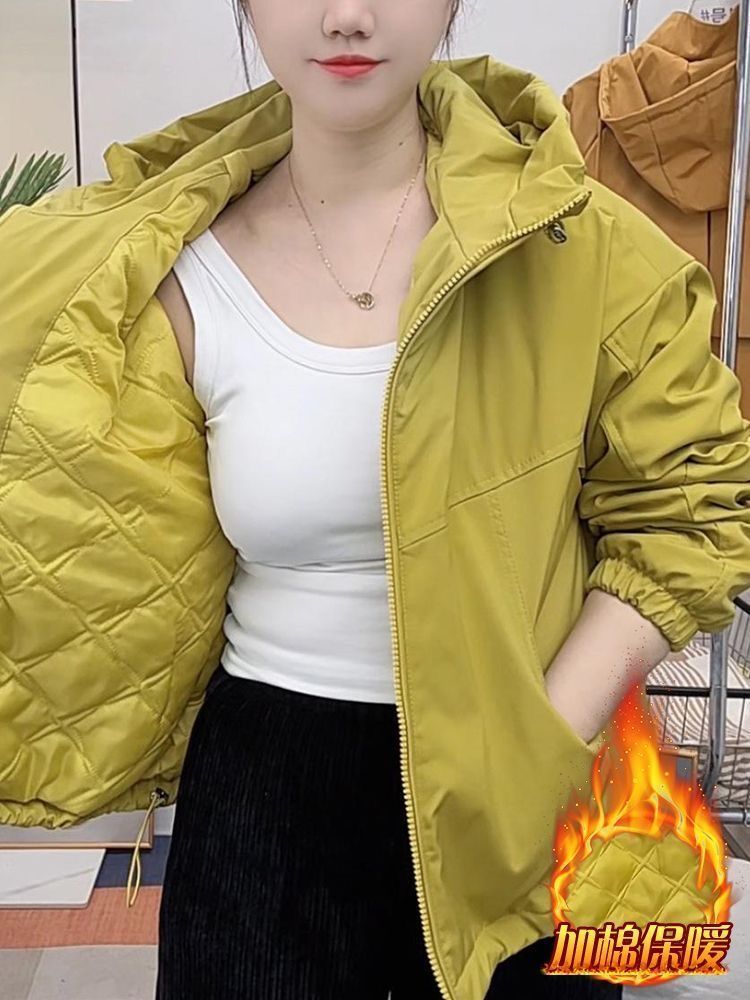 【加棉加厚】短款常规款上衣女休闲短外套加棉加厚款秋冬二棉外套