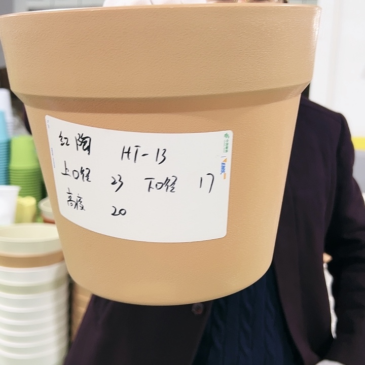 正品红陶口23高20卡其色4只无托