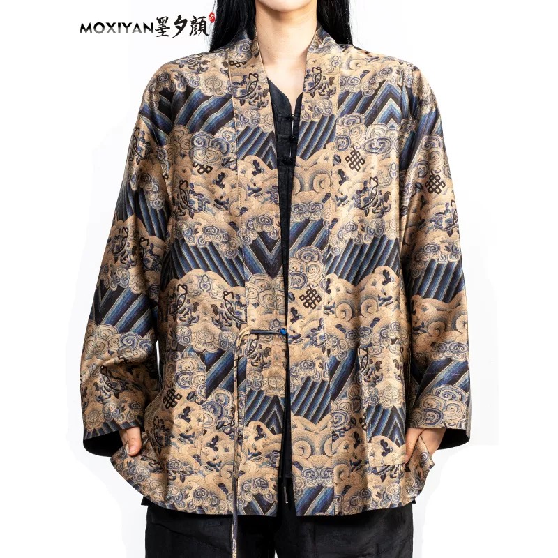 【墨夕颜】2025秋装香云纱桑蚕丝男装 长袖汉服-MH-952