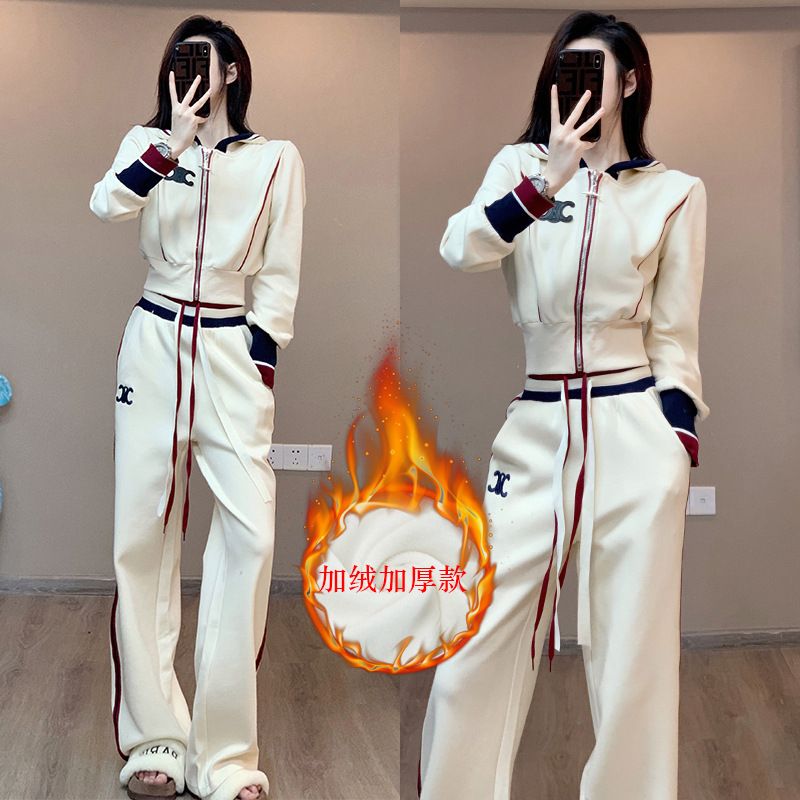 冬季女装套装港味洋气减龄欧货时尚运动休闲拉链外套两件套长裤