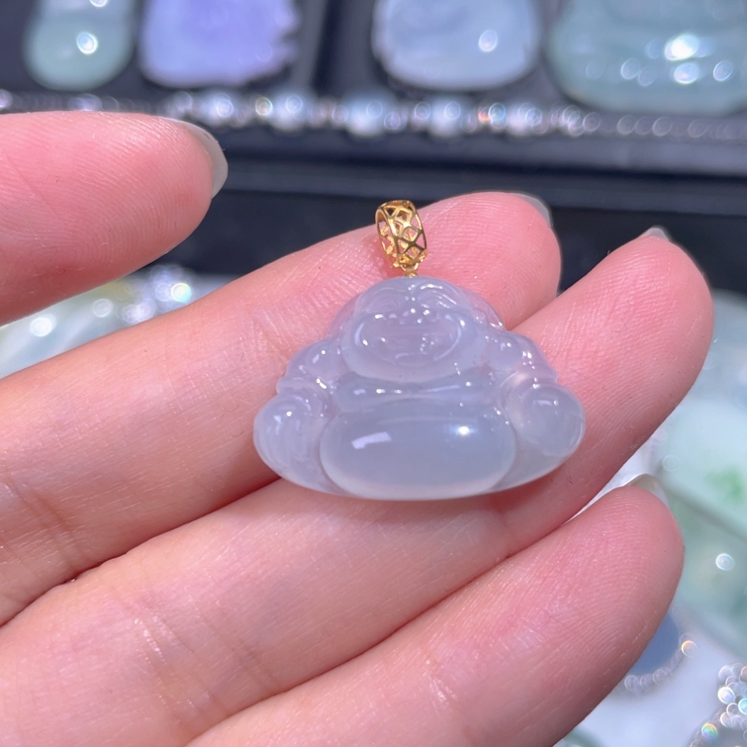 颈饰18K金镶嵌翡翠翡翠