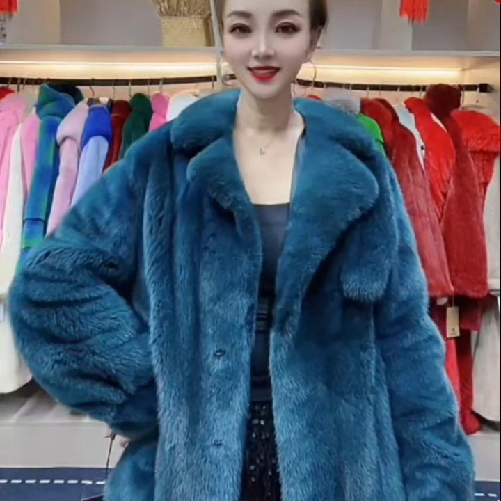 【现货】进口紫标天鹅绒水貂皮草外套女整貂短款貂皮大衣款西装领