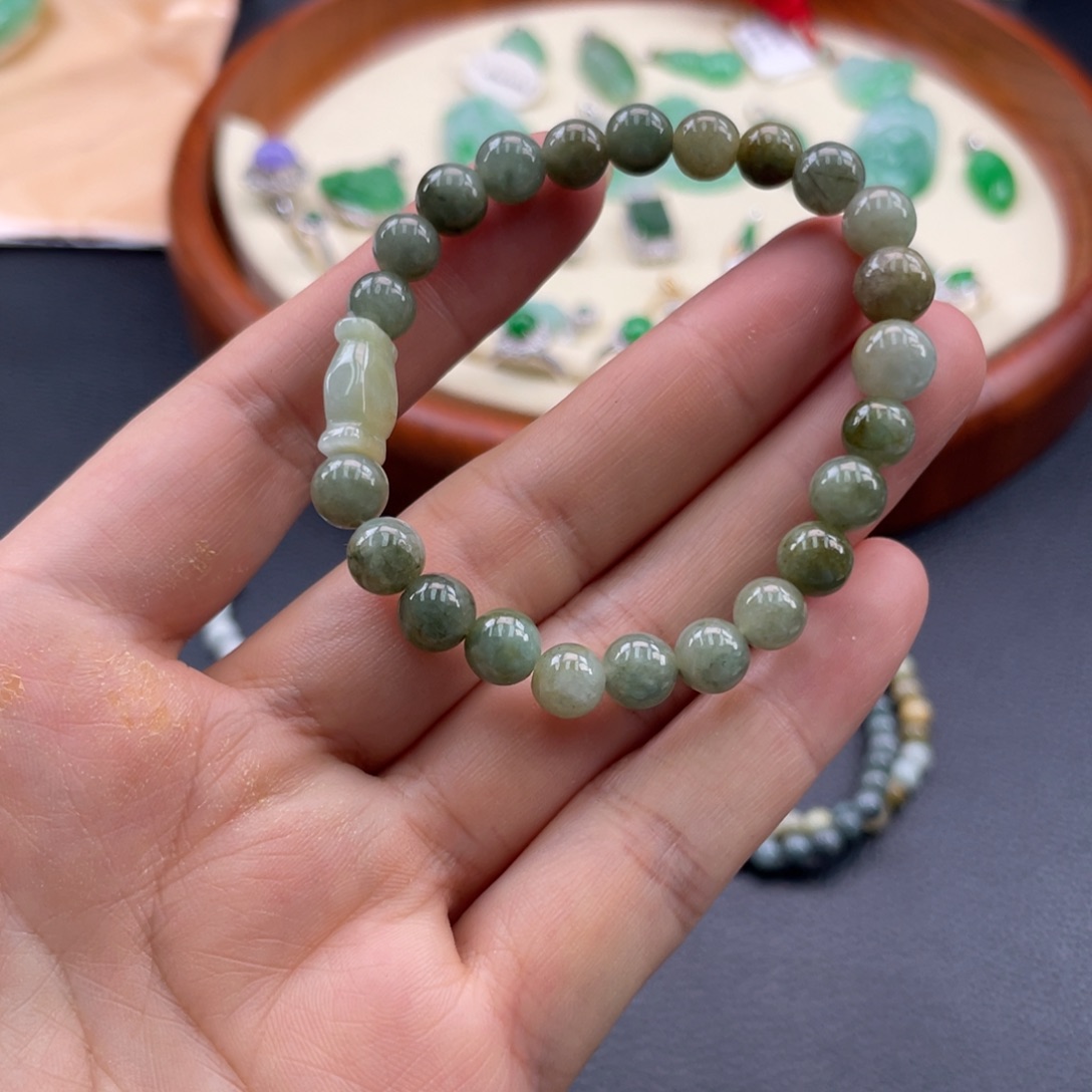 翡翠手链未镶嵌翡翠手串