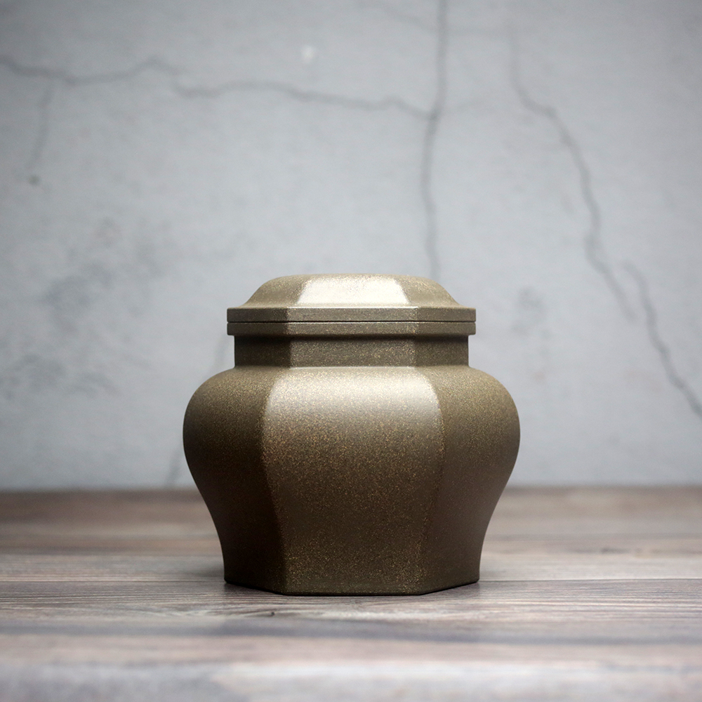 虞宏 方器无冕之王 六方茶仓 清灰段 380cc 全手工 茶叶罐