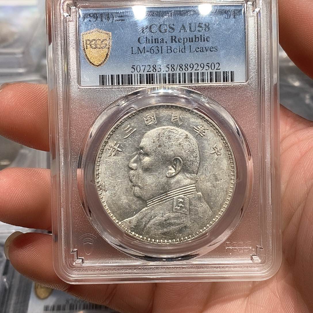 银PCGS58大竹节花店2-9502