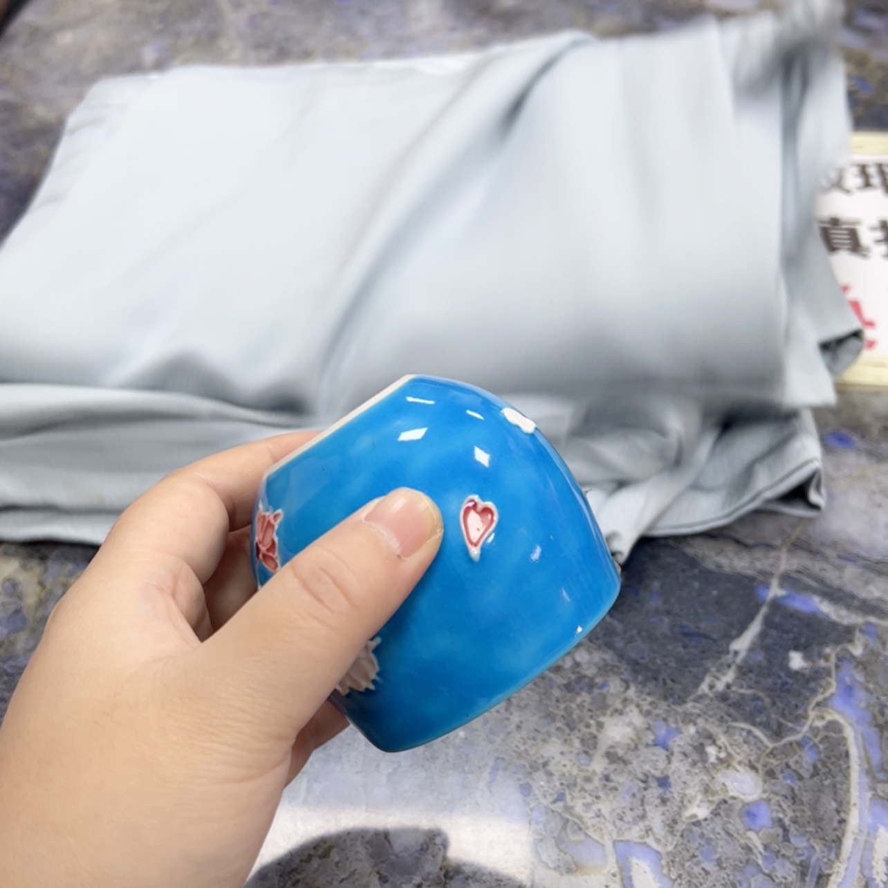 【闪购商品】萍**逢陶瓷马克杯带盖勺的