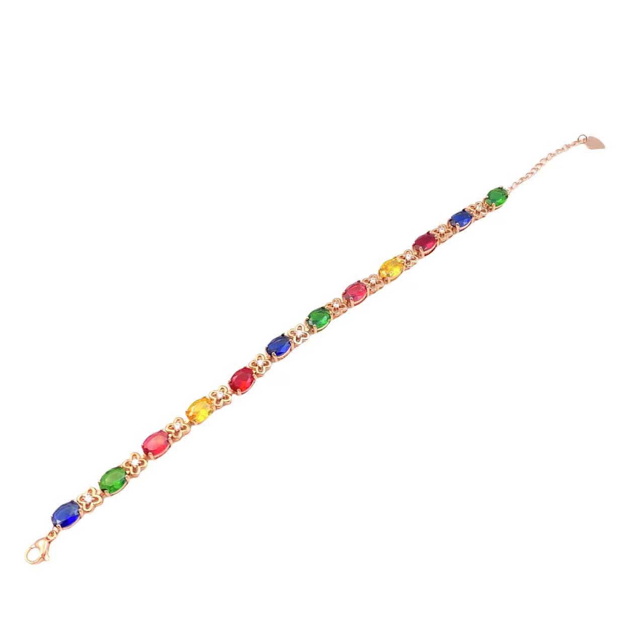 气质多彩蛋面手链琉璃C1247X合金