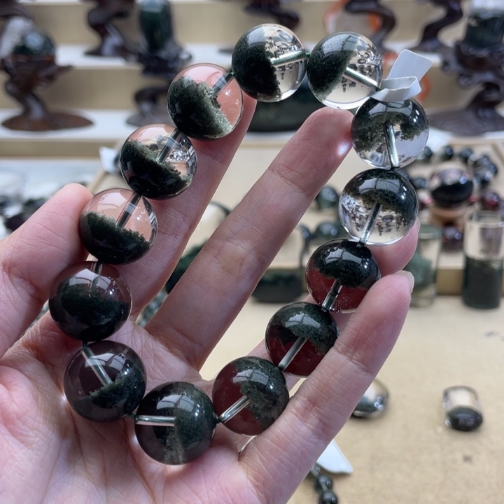 水晶手串未镶嵌绿幽灵手串