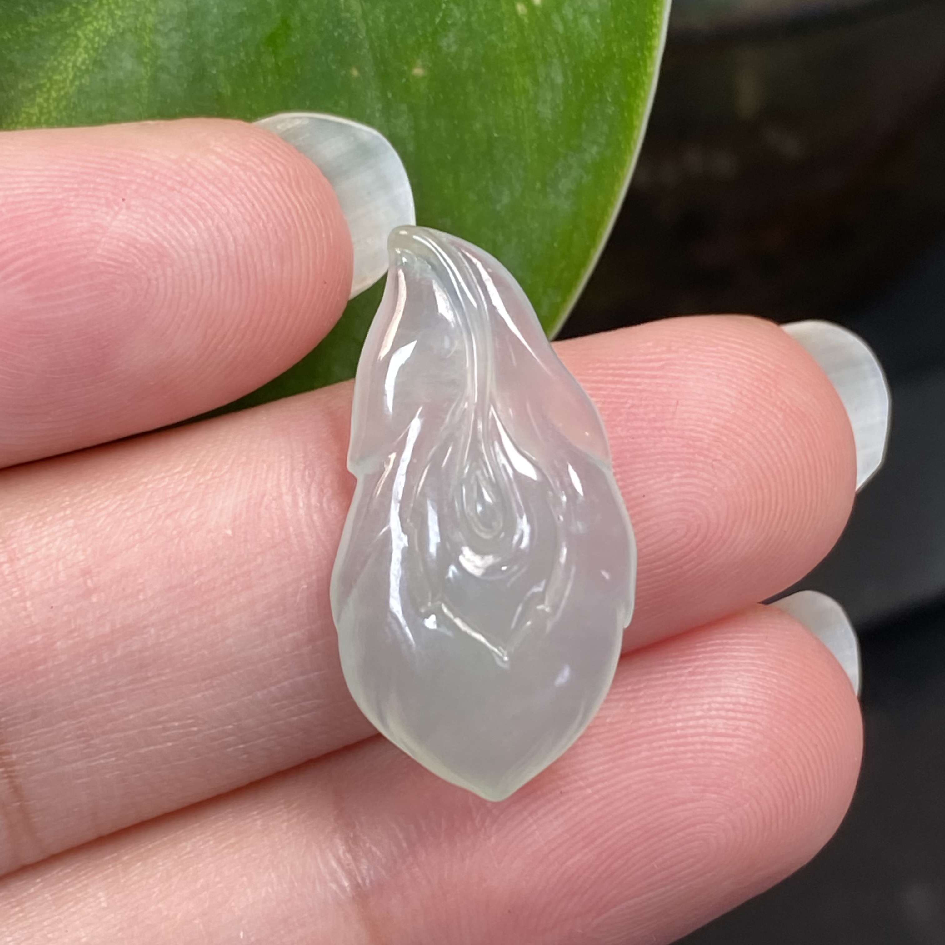 纯天然A货翡翠冰种羽毛