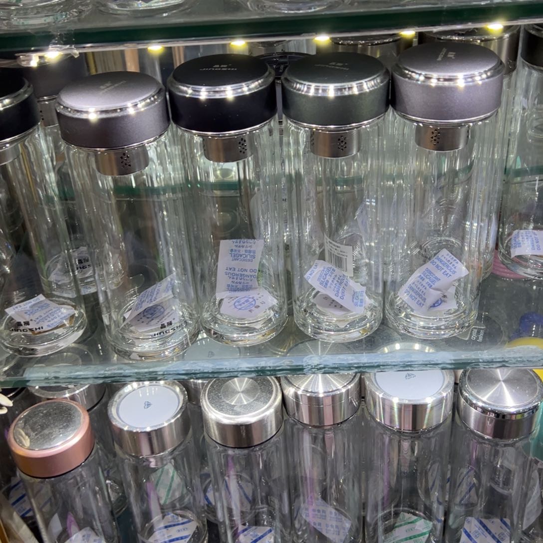 晶双层玻璃杯370橄榄色哑光颜色随机