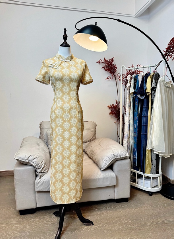 江南茉莉【双生花】国风新中式复古老花欧若风气质显瘦春夏收腰旗袍