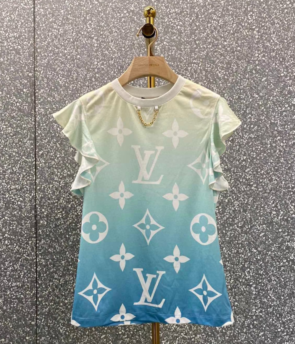 未使用 LouisVuitton/路易威登 sm13555918/蝴蝶袖短袖/l码