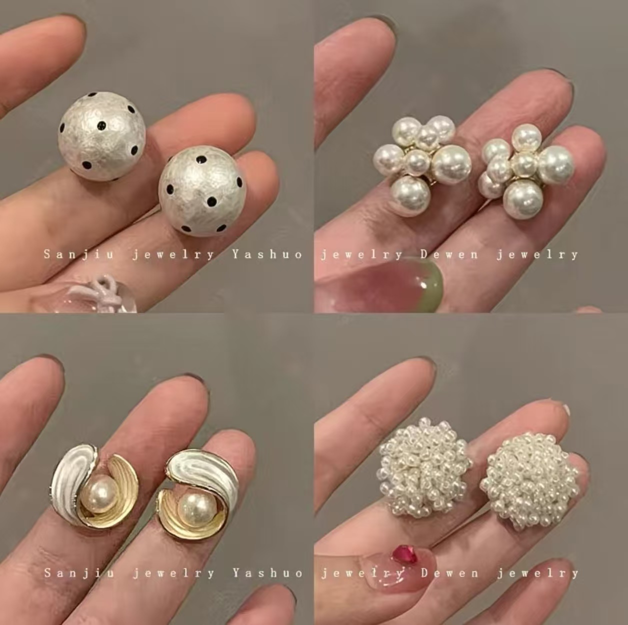 合金仿水晶耳饰 耳环气质耳饰甜美风轻奢时尚