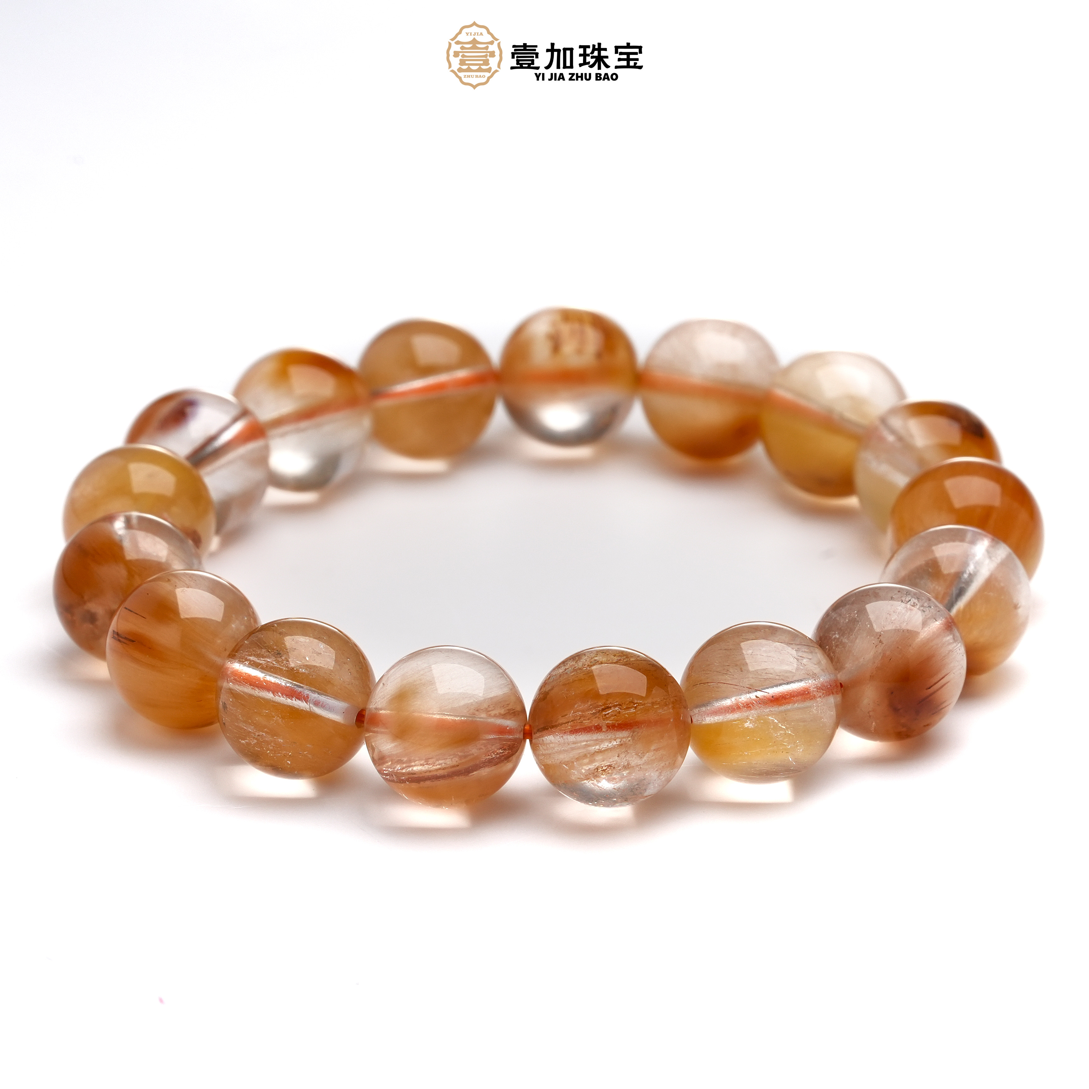 壹加师姐|手工设计黄兔毛水晶手串多样性发一#500