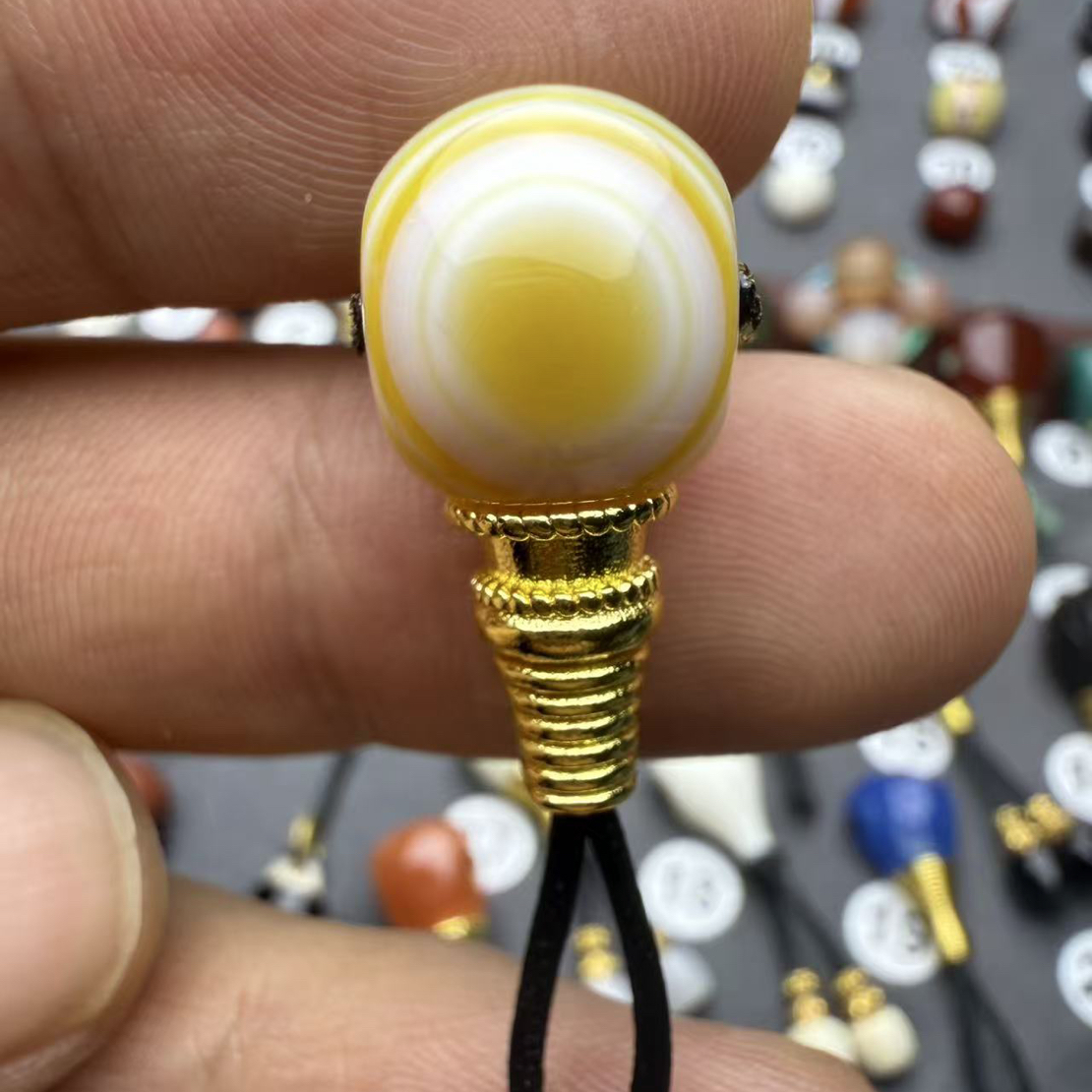 天眼药师珠改分体三通品相佳尺寸11mm+多样文玩配饰