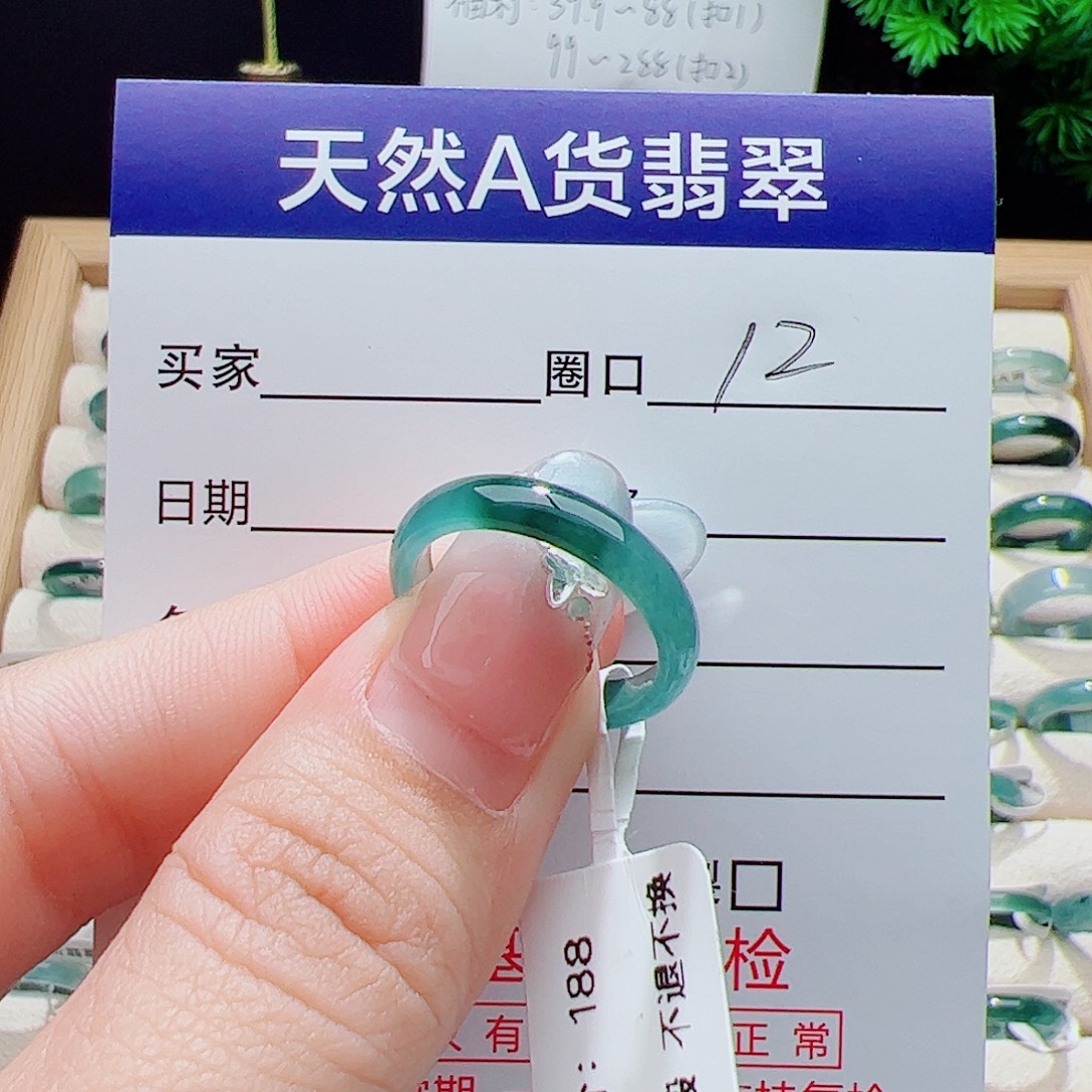 翡翠未镶嵌戒指天然