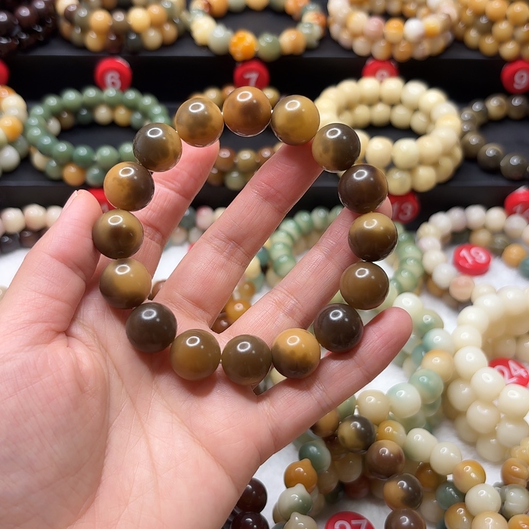 手串菩提根/象牙果虎皮飘花