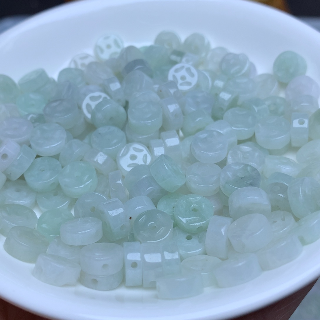 【闪购商品】翡翠手链未镶嵌卡8双面金钱扣50个