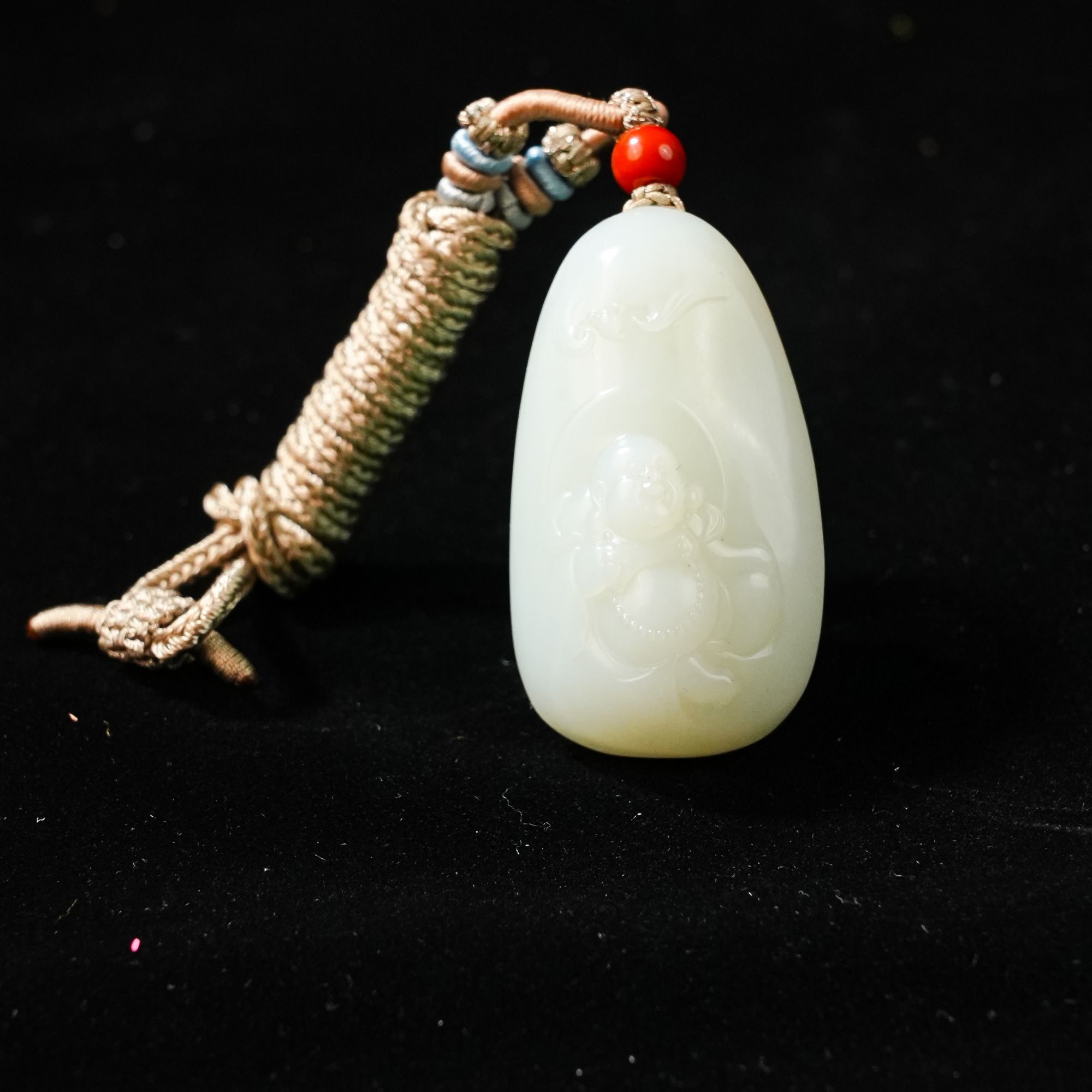 lot20 和田玉白玉佛公/qg51125-178040 保利山东