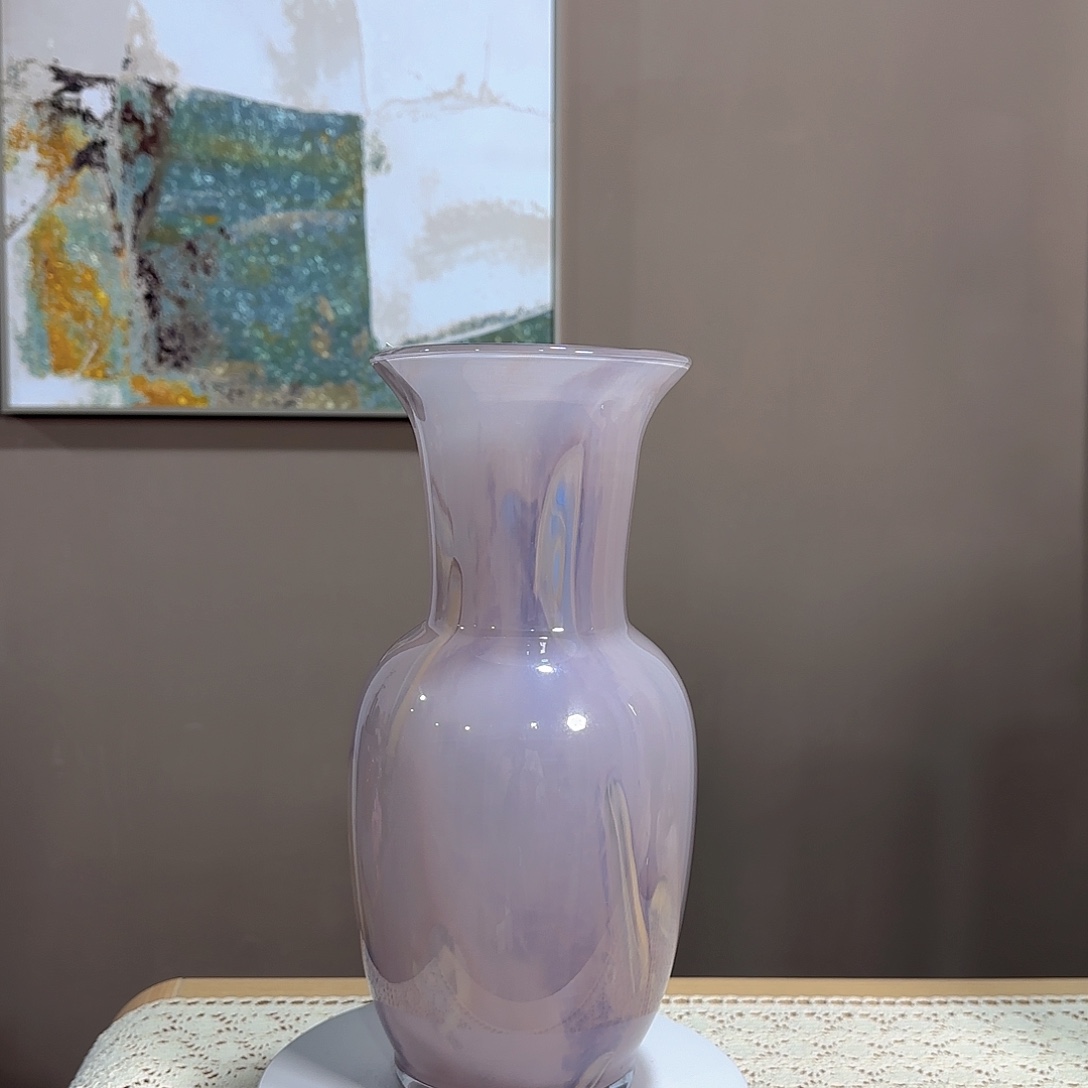 琉璃紫色大纹理手工琉璃花瓶