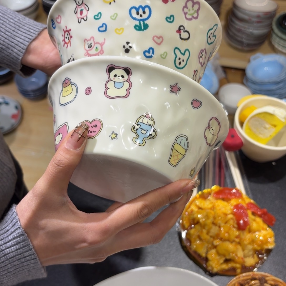 瓷两个6.5寸碗两个