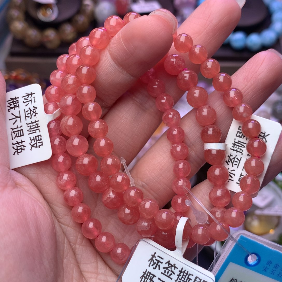 菱锰矿（红纹石）手绳未镶嵌中****店手链