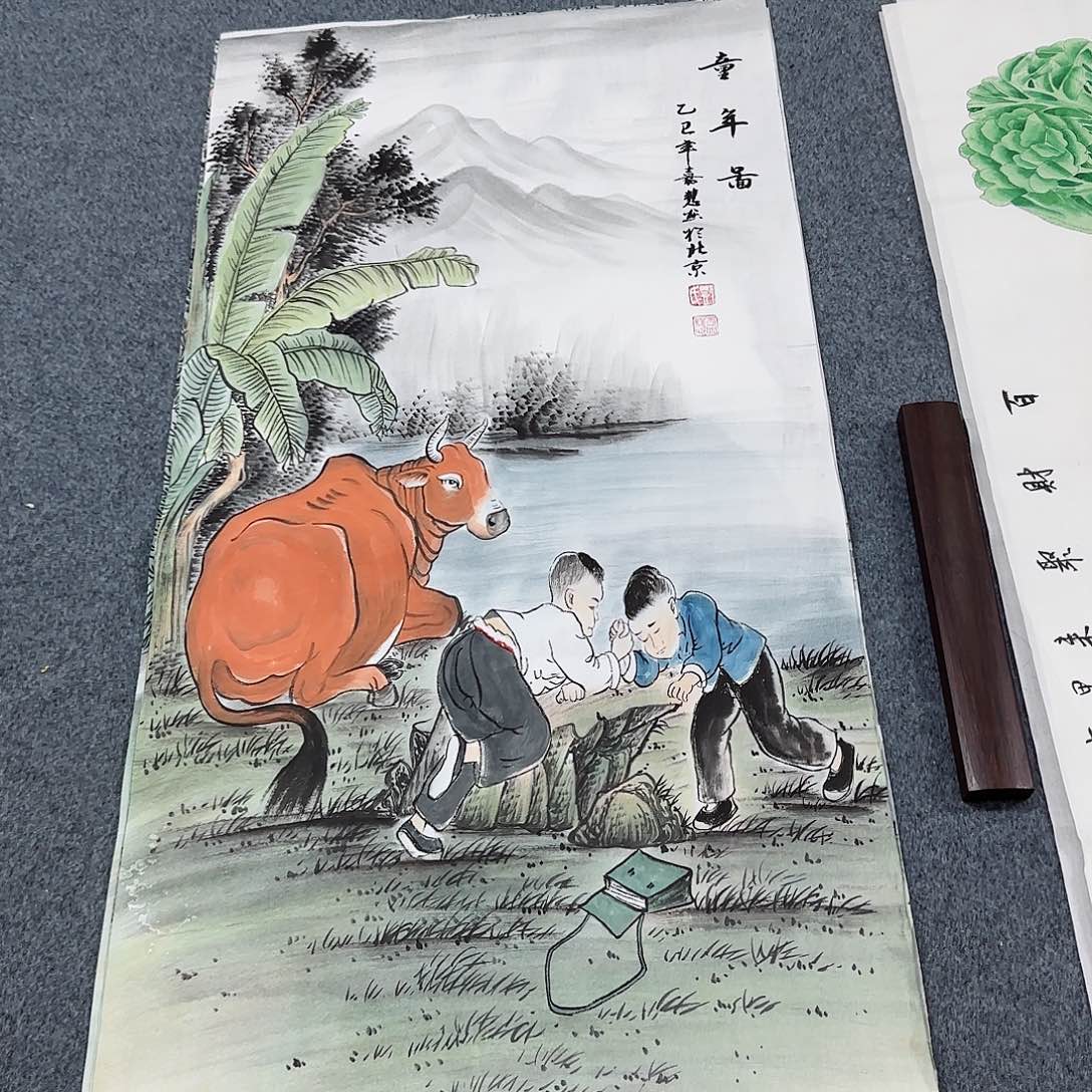 国画尺寸50X100手绘作品 