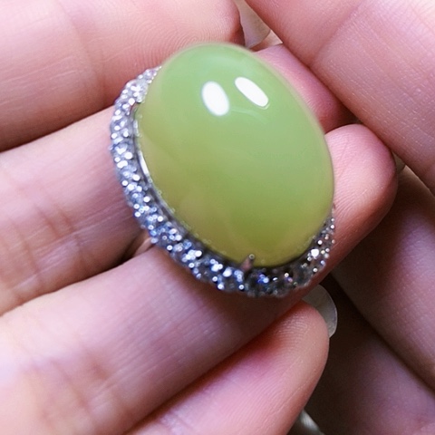 和田玉银S925镶嵌挂件