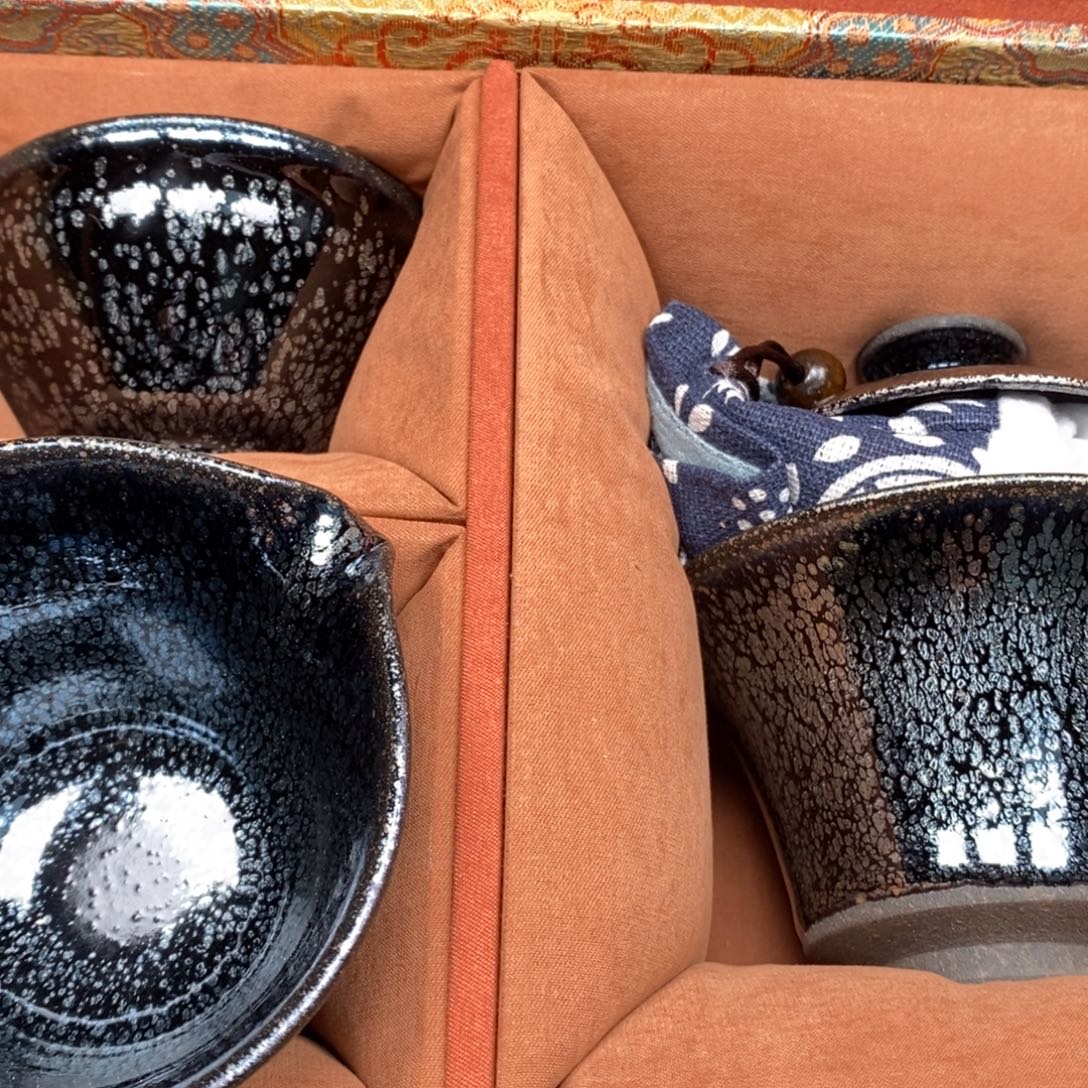 一***树茶盏建窑建盏主人杯一套组