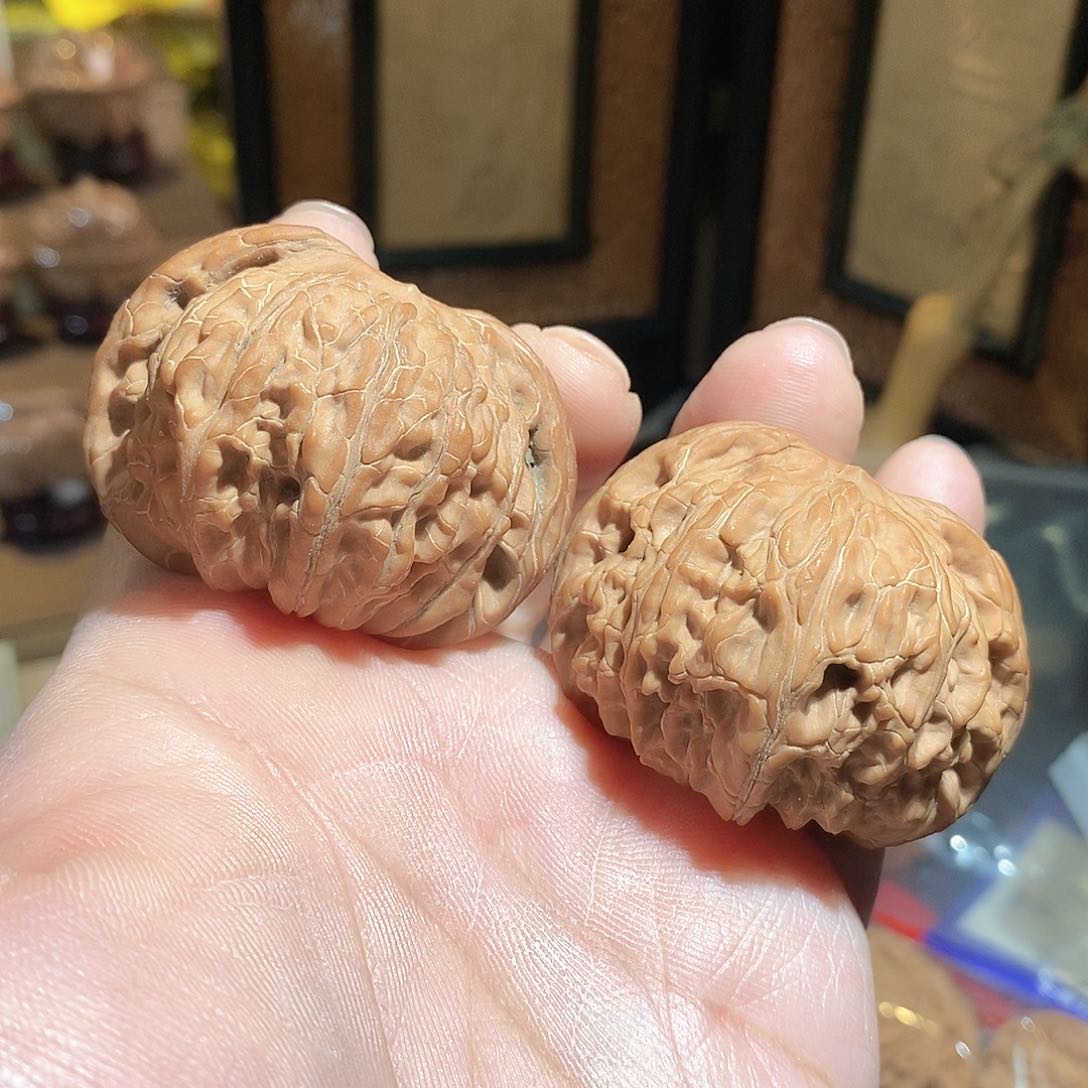 文玩核桃把件49.5磨盘全品