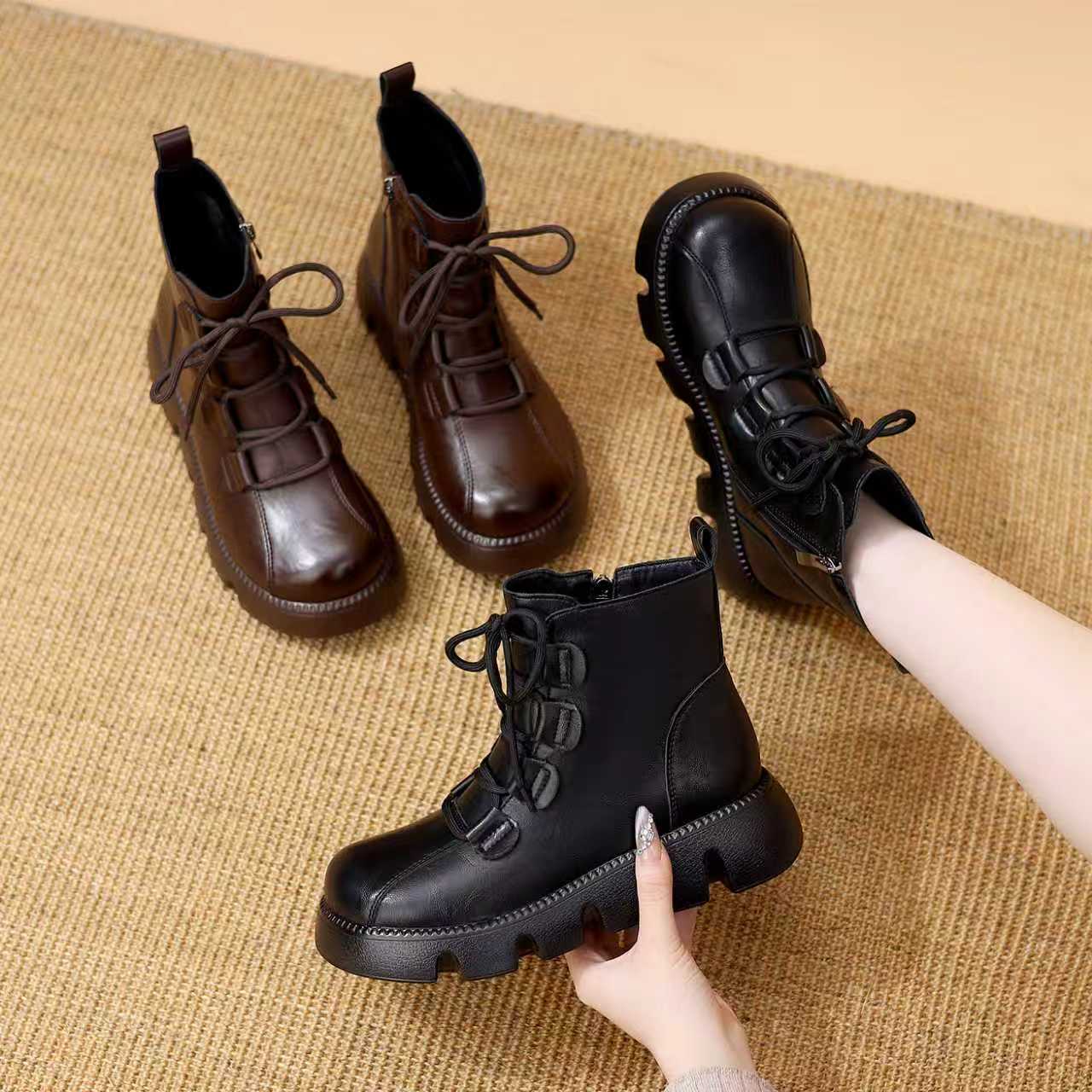 【高姨专属】钢琴底时尚短靴6230