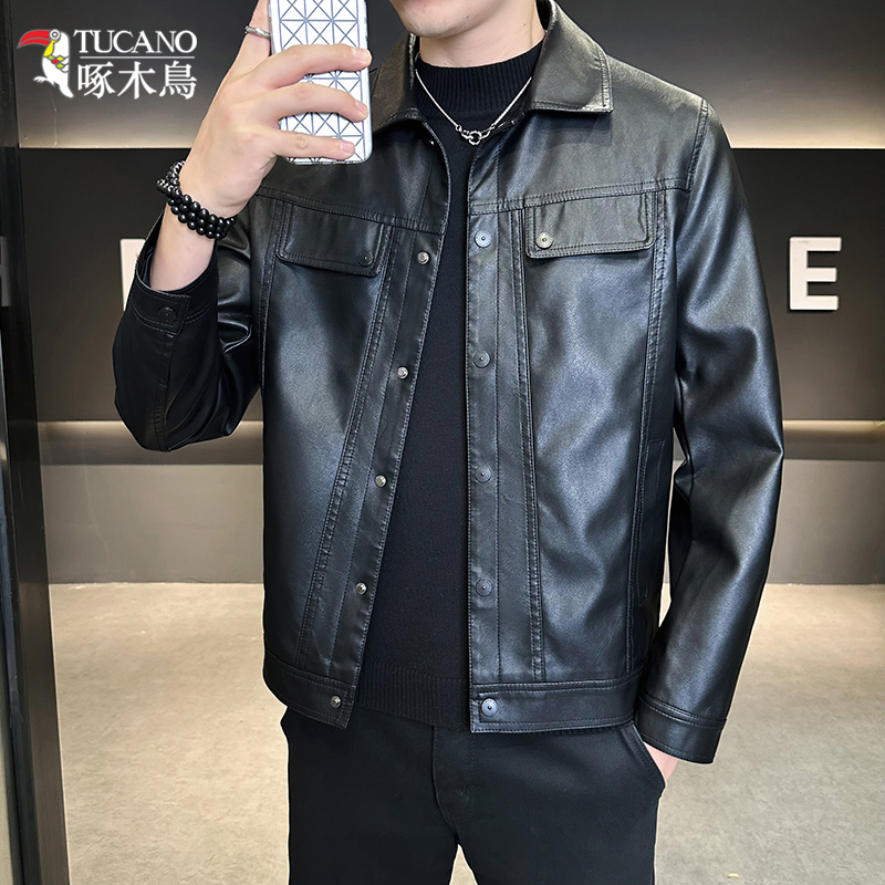 TUCANO/啄木鳥秋季新款男士皮夹克美式机车皮衣复古潮牌外套1803