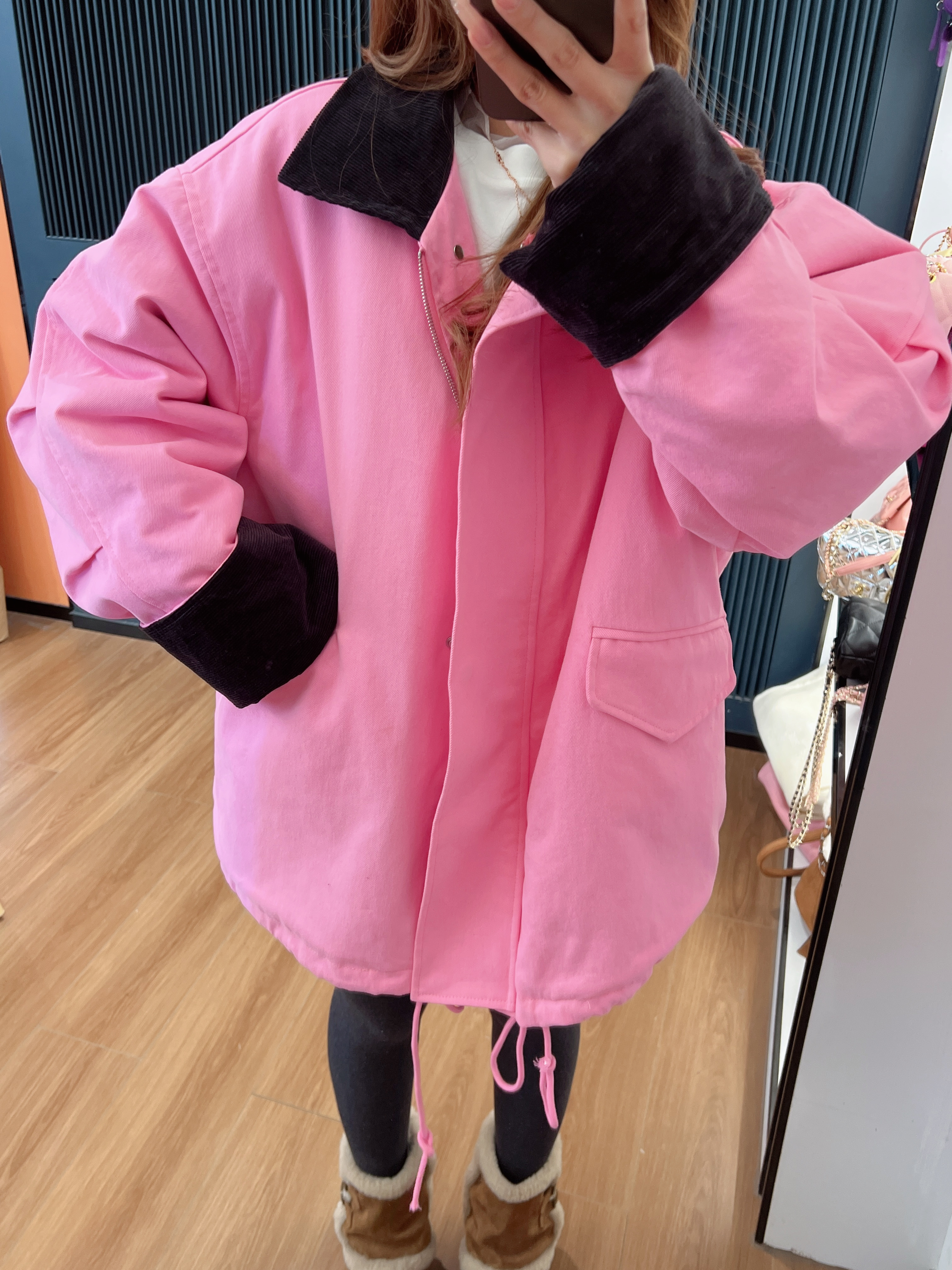 xxxwxz王希之  羊羔毛宽松显瘦牛仔派克服外套#z2705