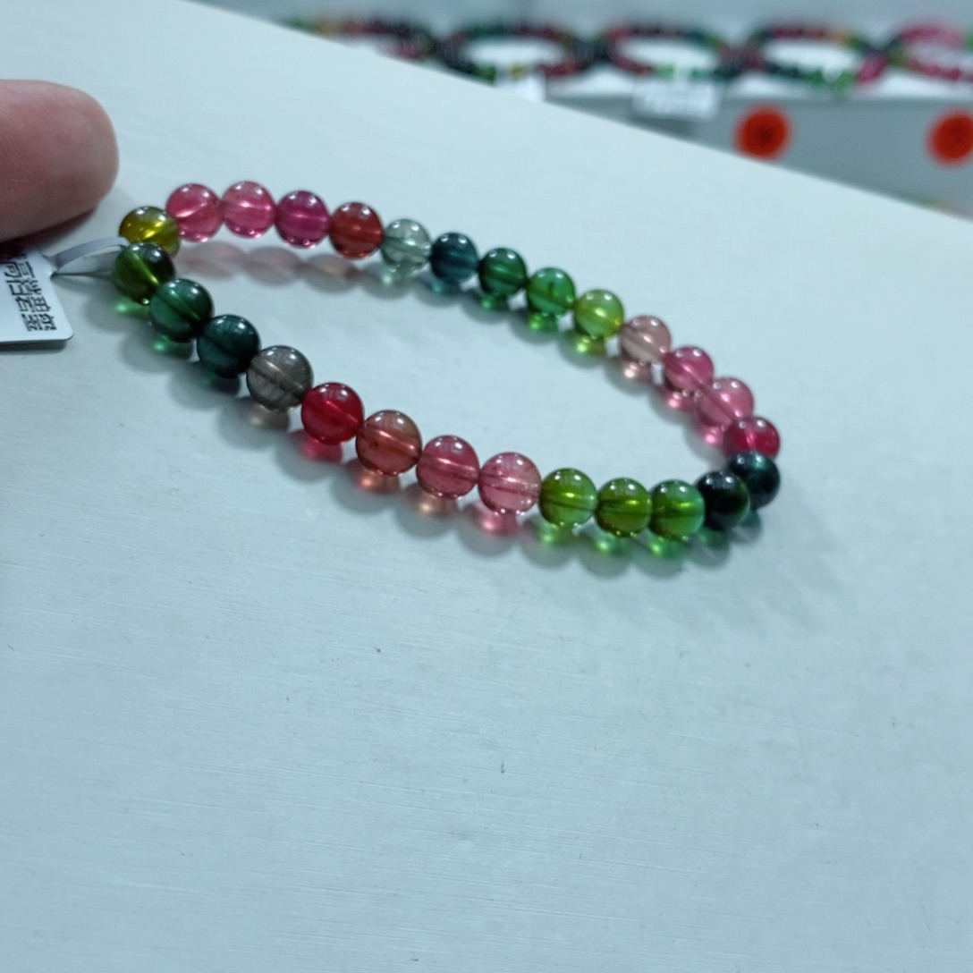 碧玺手链未镶嵌我***鸭碧玺