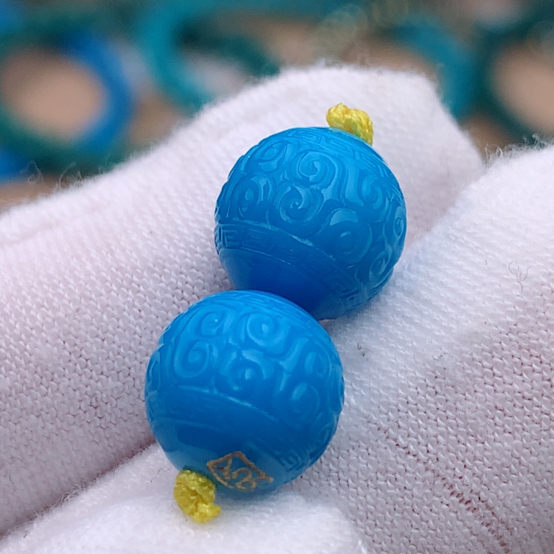 未镶嵌绿松石珠宝奇石9.4mm