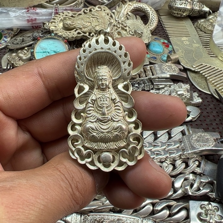 银老银，999观音吊坠