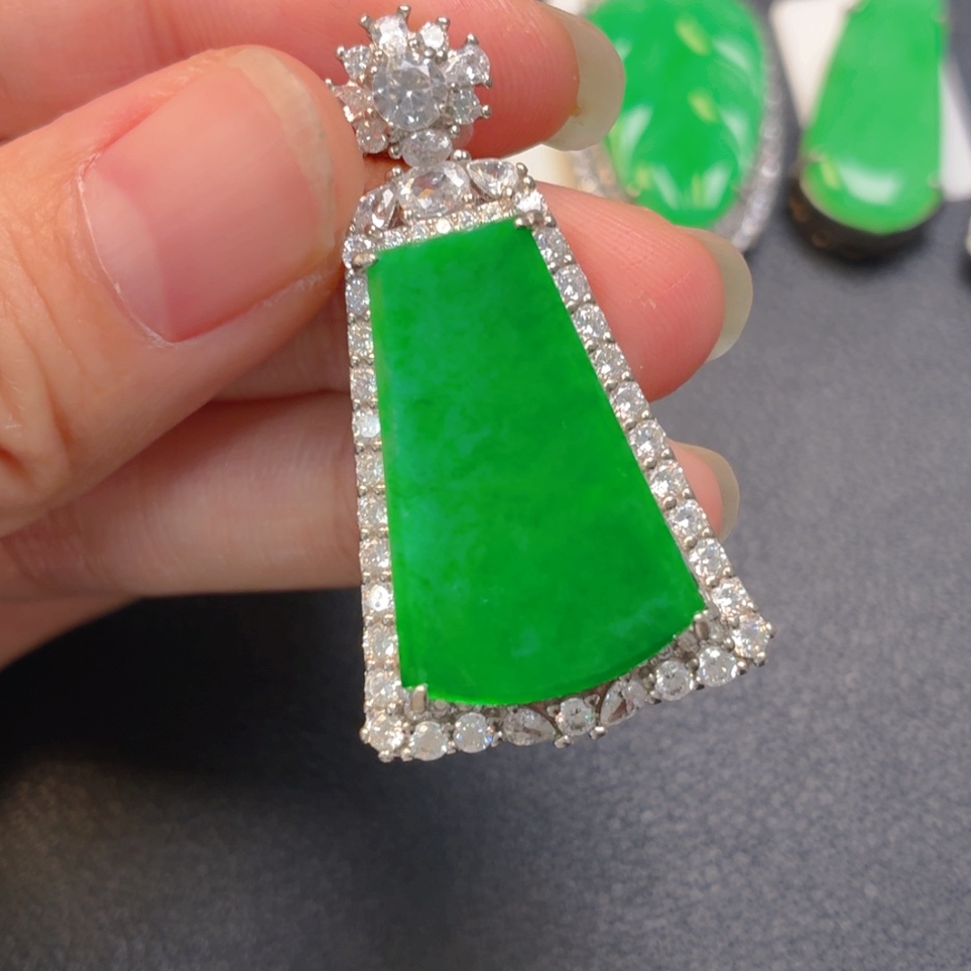 翡翠银S925镶嵌吊坠(不含链)