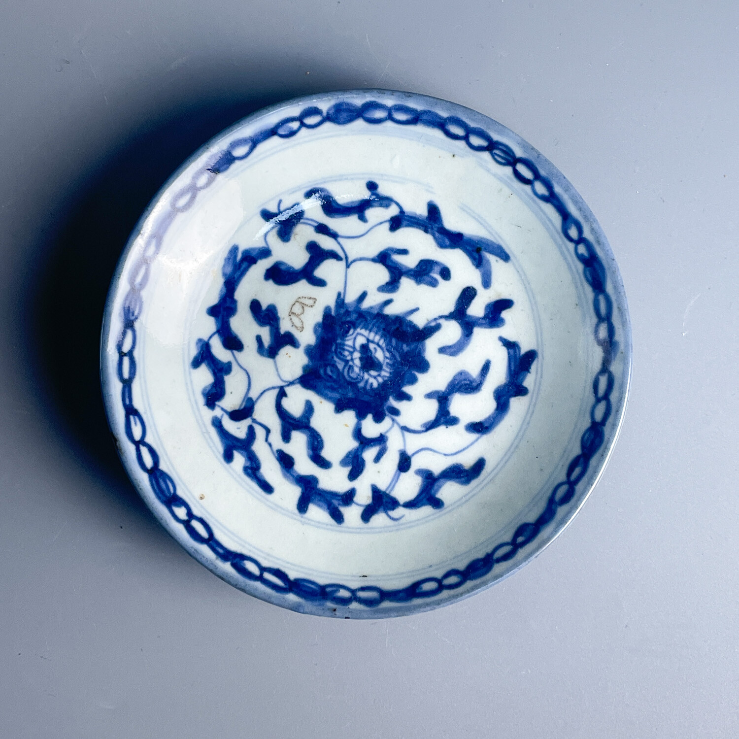 M25LL009688 - 清道光 青花花卉纹盘.