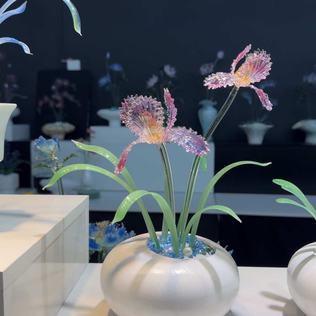 手工艺品琉璃炫彩鸢尾07