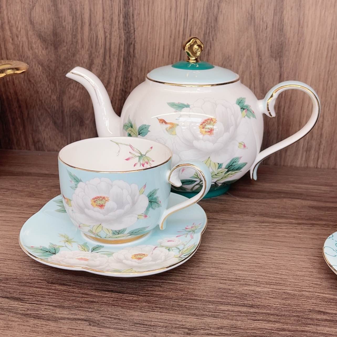 【闪购商品】瓷片一壶两杯——————-